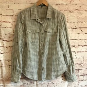 Love stitch plaid shirt size medium snap front